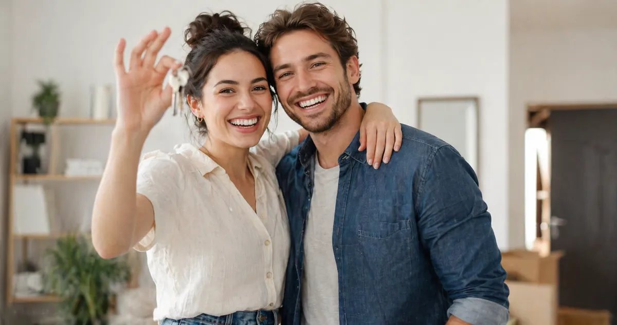 Un couple reçoit les clés de son bien