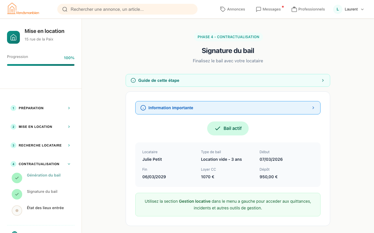Aperçu gestion bail