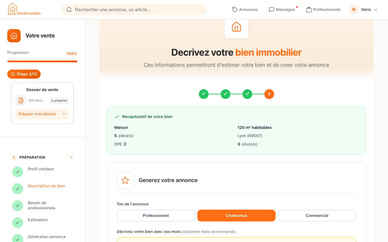 Aperçu génération annonce
