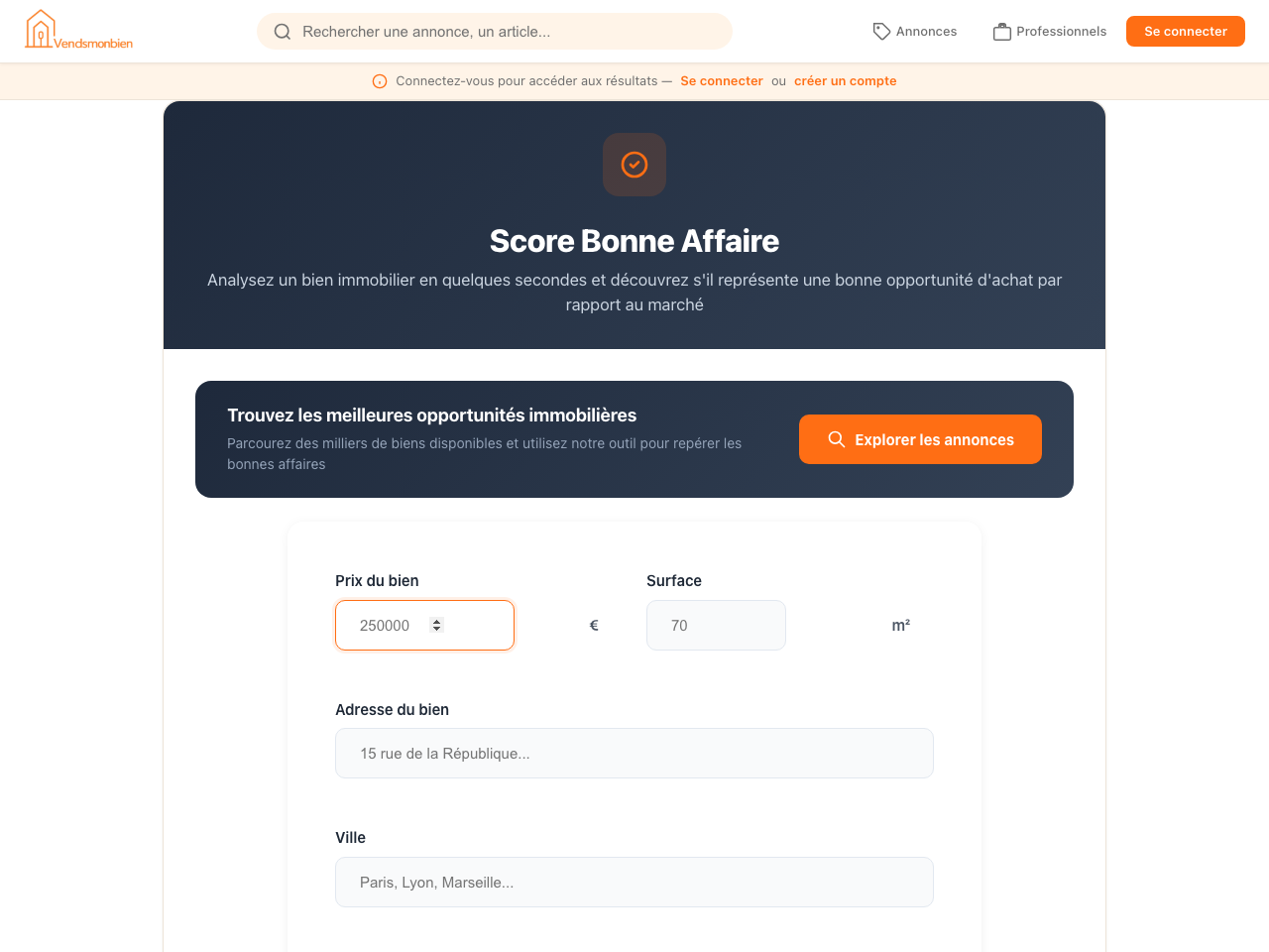 Aperçu Score Bonne Affaire